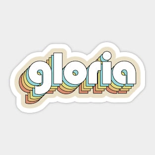 Gloria - Retro Rainbow Typography Faded Style Sticker